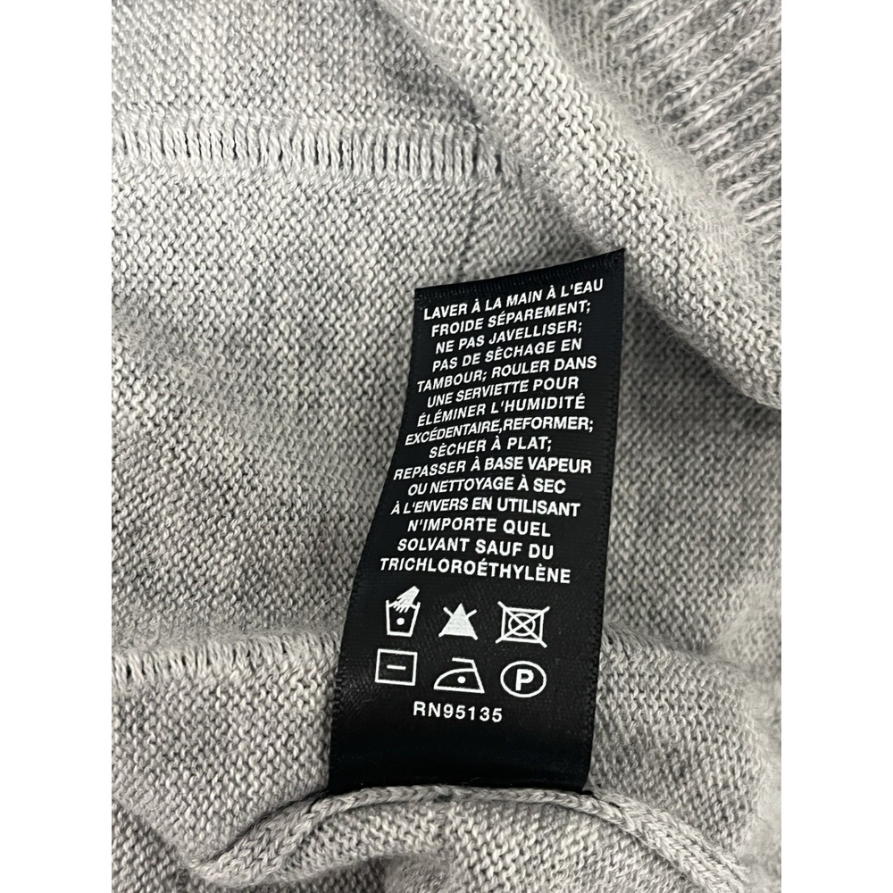 Lafayette 148 Gray Half Sleeve Sweater Medium Grid Pattern Cotton Wool Blend - Picture 11 of 11